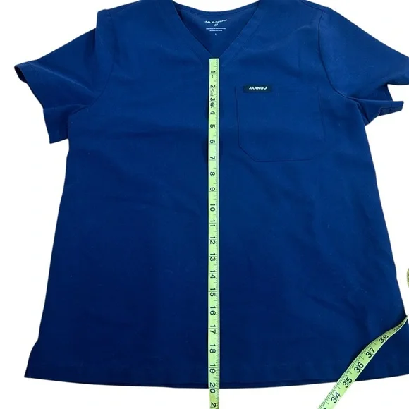 Jaanuu Navy Blue One Pocket Women’s Scrub Top size Small - Picture 5 of 5